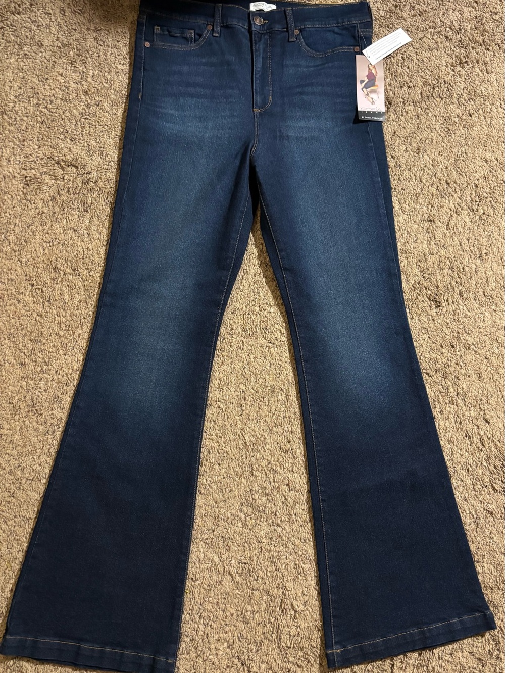 Women’s Sofia by Sofia Vergara Dark Wash Wide-leg Flare Jeans- NWT- Sz 12